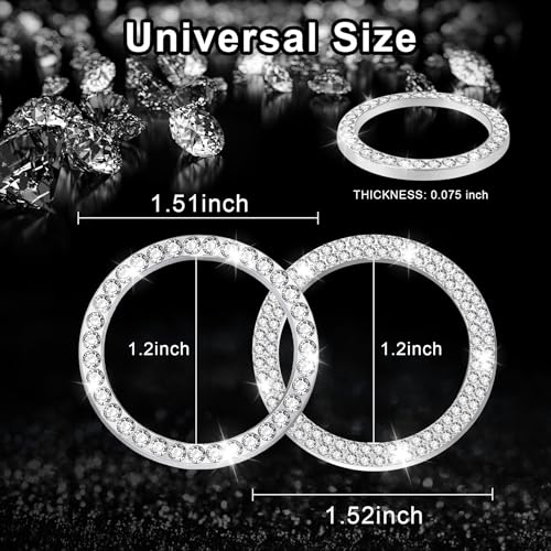 2 PCS Crystal Combinatorial Rhinestone Engine Start Decoration Ring (Set White)