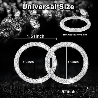 2 PCS Crystal Combinatorial Rhinestone Engine Start Decoration Ring (Set White)