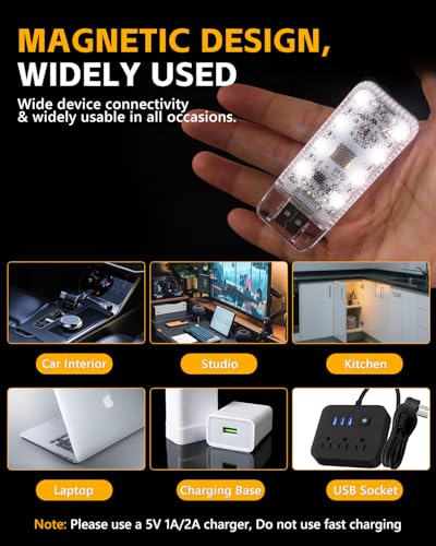 2PCS USB Lights for Car (DayWhite)