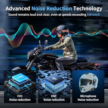 M1 S Air Motorcycle Bluetooth Headset with Music Sharing (1 Pack)