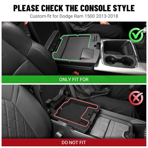 Center Console Organizer Fit for Dodge RAM 1500 2500 3500 2013 (Fit for Dodge RAM 2013-2018 A)