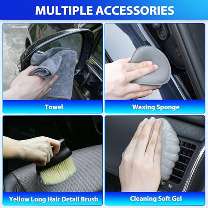 Car Cleaning Kit with High Power Vacuum (Gray)
