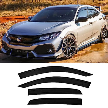 Window Visors Rain Guards for 2016 (for 2016-2021 Civic Sedan)