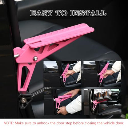 Foldable Car Door Step Stand Pedal (Classic Series / Pink)