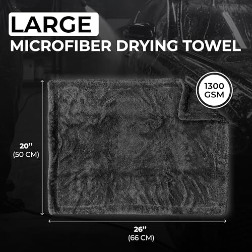 Premium Large Car Drying Towel 20"x26" (Gray)