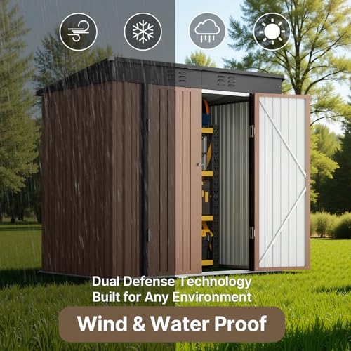 6' x 4' Outdoor Storage Shed (Brown / 6' x 4')