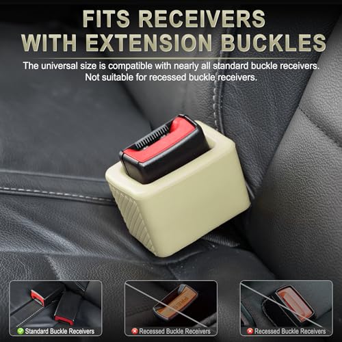 2PCS Seat Belt Buckle Holder (Beige)