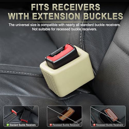 2PCS Seat Belt Buckle Holder (Beige)