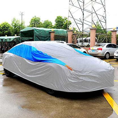 Waterproof Car Cover All Weather Snowproof UV Protection Windproof Outdoor Full car Cover (A2-Fit Sedan Length(Up to 177 inch） / Silvery)