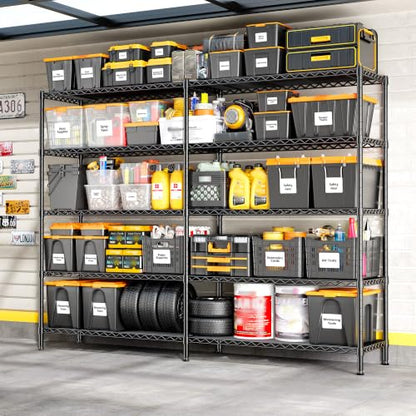 70" W Storage Shelves (Black-70" W*15.8" D*72.4" H)