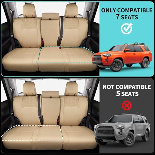 Seat Covers for Toyota 4Runner 2011 (2011-2024 3-ROW,7 seats MODEL ONLY / BEIGE)