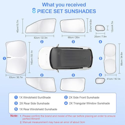 8pcs Car Window Shades for Jeep Compass 2017 (for Jeep Compass2017-2025)
