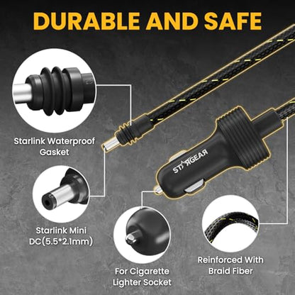 Starlink Mini Cable 12V Power Cable 3M 10FT (Braided 3M/10FT)