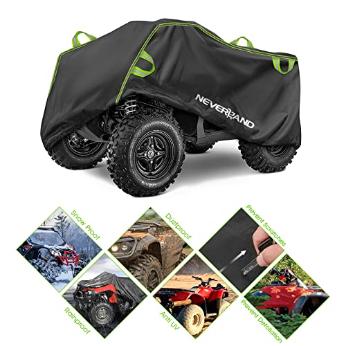 ATV Cover Heavy Duty Waterproof 4 Wheeler Cover for Honda XXL (Green & Black / XXL-86.6''L x 38.6''W x 41.7''H)