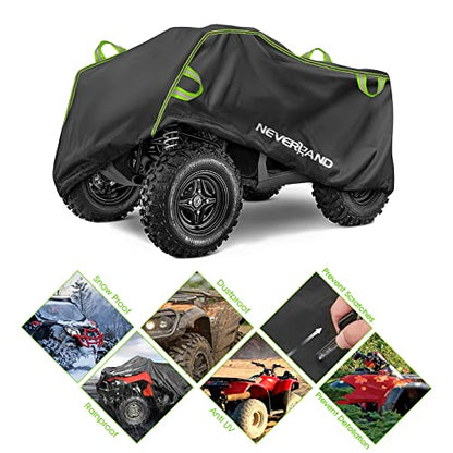 ATV Cover Heavy Duty Waterproof 4 Wheeler Cover for Honda XXL (Green & Black / XXL-86.6''L x 38.6''W x 41.7''H)