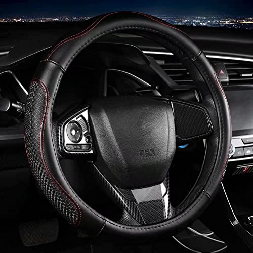 Microfiber Leather Steering Wheel Cover (Red)
