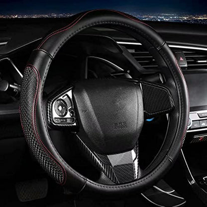 Microfiber Leather Steering Wheel Cover (Red)