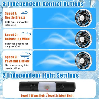 USB Dual Head Car Fan