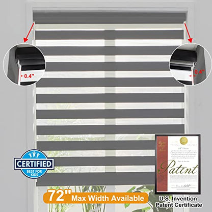 Custom Size Cordless Zebra Blinds for Windows Free (Custom Size / Black)