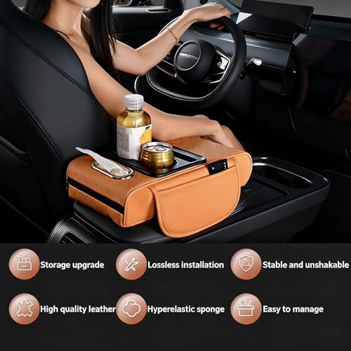 Automotive Armrests Car Console Organizer and Console Cover (Gray)