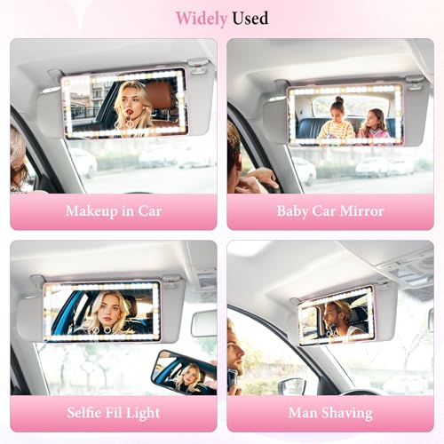 Car Sun Visor Vanity Mirror (Pink / 1PCS)