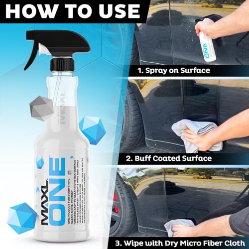 MAXLONE™ Car Spray with Triphene® All Purpose Waterless Detailer 2 Kit (2 Bottles + 4 Towels)