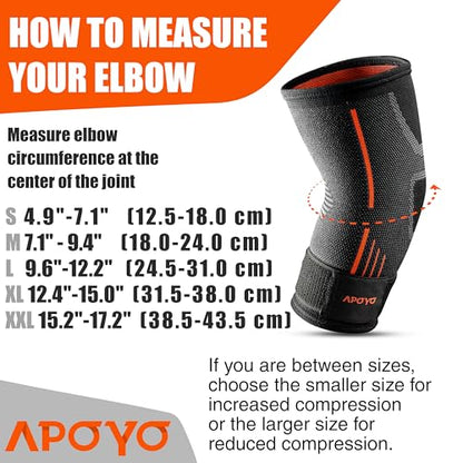 Tennis Elbow Brace for Women & Men (Orange (Pair) / Medium)