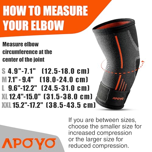 Tennis Elbow Brace for Women & Men (Orange (Single) / Medium)