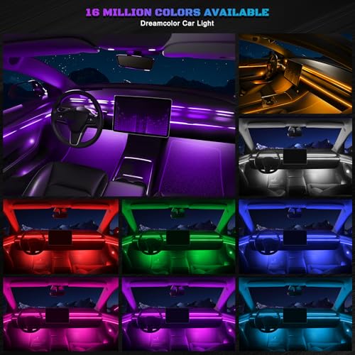 RGB Acrylic Interior Car LED Strip Light with Wireless APP (RGB Color 18 in 1)