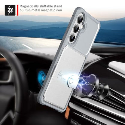 For Samsung Galaxy S26 Plus Card Holder Case (Silver / Galaxy S26 Plus)