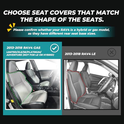 for Toyota RAV4 Seat Covers 2013 2014 2015 2016 2017 2018 RAV 4 XLE SE Limited Platinum Adventure (BlackRed / 2013-2018 Limited/XLE/SE/Platinum/Adventure)