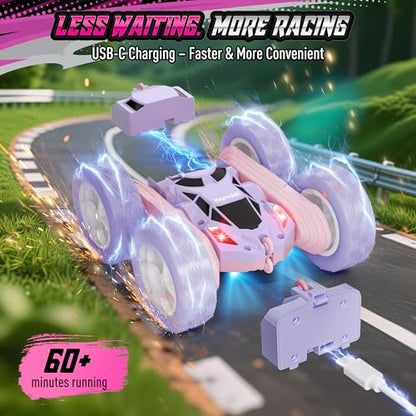 Remote Control Car for Girls (Pink&purple / Pro (USB-C & Modular Battery))