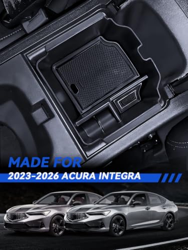 for Integra Center Console Organizer 2023 2024 2025 2026 Acura Integra Accessories Armrest Tray Middle Storage Box Insert Container Durable ABS Plastic (for 2023-2026 Acura Integra)
