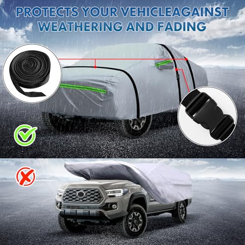 6 Layer Full Car Cover is All (Green reflective strip / 12/ S-M For SUVs-Length ( 181"-190" ))