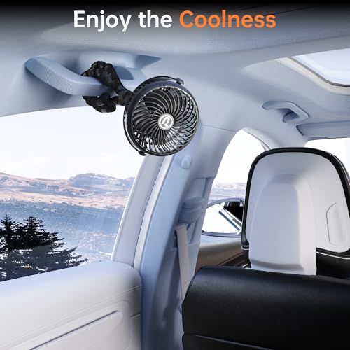 Rechargeable Car Fan for Backseat Kids Baby (Battery Powered)