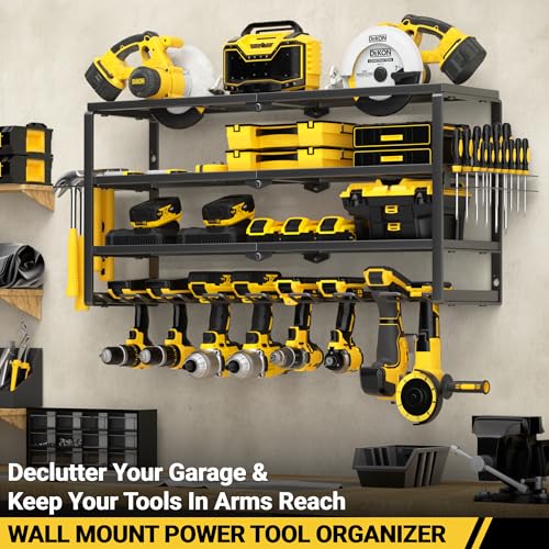 4 Layer Power Tool Organizer Wall Mount (32 Inch 8 Drills Holder)