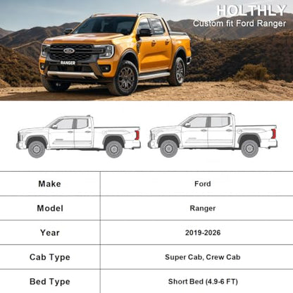 10 Layers Truck Cover Waterproof All Weather Custom Fit Ford Ranger (Black Gray / Custom Fit for Ford Ranger)