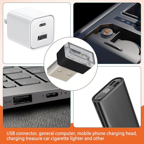 4PCS USB LED Car Interior Atmosphere Lamp (White)