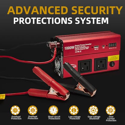 Car 1000w Inverter (1000W / Red)