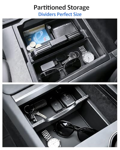 5PCS Double Layer Center Console Organizer Tray for Tesla Model Y Juniper 2025 2026 Accessories Refreshed Car Storage Tray Armrest Tray Insert Cup Holder Hidden Compartment Storage Box (Juniper (Style 3))
