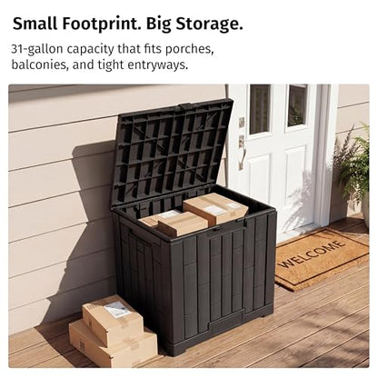 31 Gallon Outdoor Storage Box (Black / 31 Gallon)