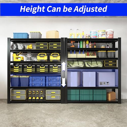 Metal Storage Shelving (Black / 6 Tier - (18"D x 48"W x 82.5"H))