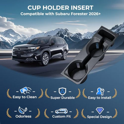 Center Console Cup Holder Inserts for Subaru Forester 2026+ (Fit for 2026+ Forester)
