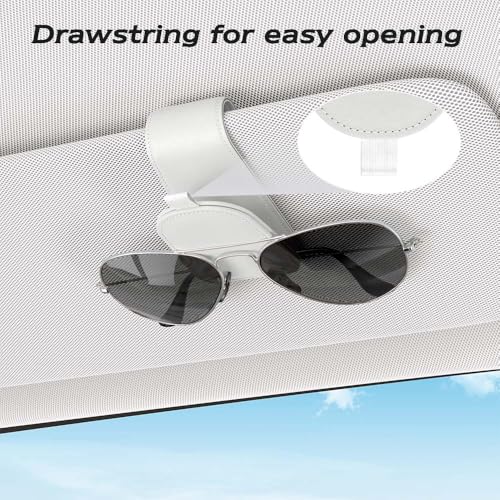 Magnetic Sunglass Holder for Car Visor (White)