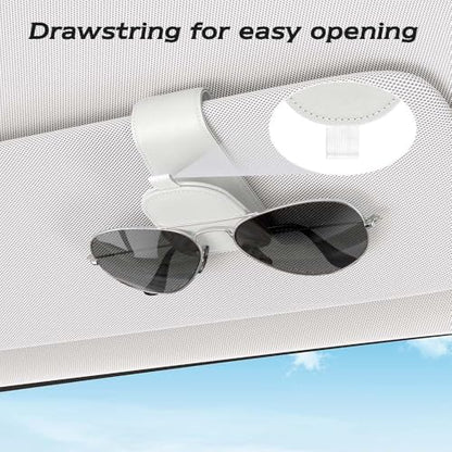 Magnetic Sunglass Holder for Car Visor (White)