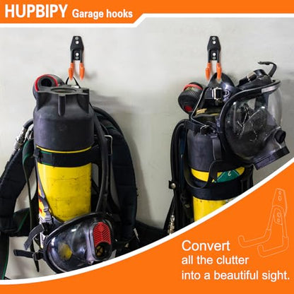 Heavy Duty Garage Hooks 6 Pack (2.6inch J Hook / Black Small J Hook)