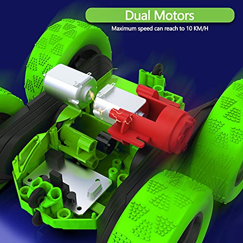 RC Stunt Car for Kids Ages 6 (Green / Standard (Headlights))