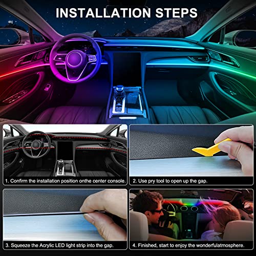 Dreamcolor Acrylic Interior Car LED Strip Light with Wireless APP (Dreamcolor 6 in 1)