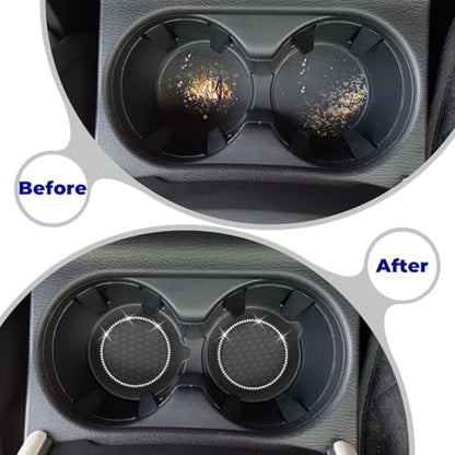 2 PCS Car Cup Coasters (Black*2PCS / With Diamonds)