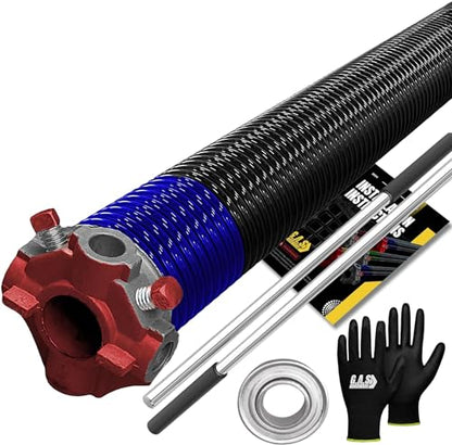 Garage Door Torsion Spring 262x2x38 for Left Side of Garage Door with Winding Bars (262x2x38 / Red Cone (Left Side))